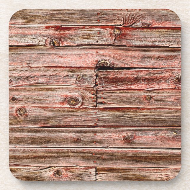 red barn wood coaster set (Front)
