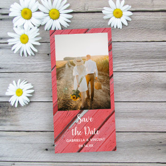 Red Barn Wood Country Wedding Save the Date