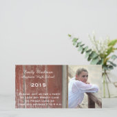 Red Barn Wood Photo Graduation Announcement Party (Standing Front)