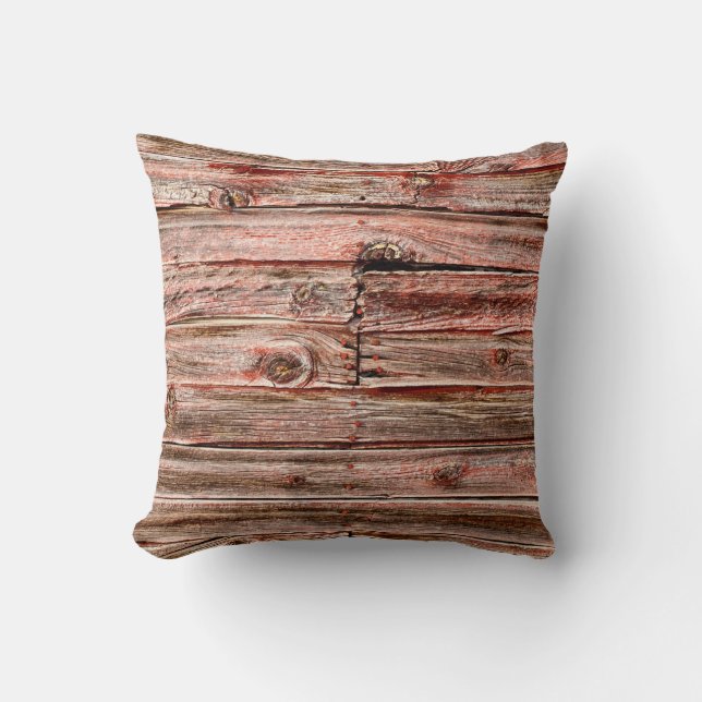 red barn wood pillow (Front)