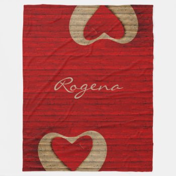 Red Barn Wood - Red Heart - Blanket Lge by RMJJournals at Zazzle