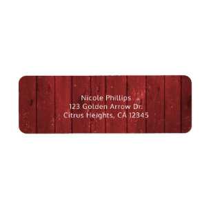 Red Barn Wood Rustic Country Party Invitation Label