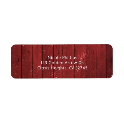 Red Barn Wood Rustic Country Party Invitation Label