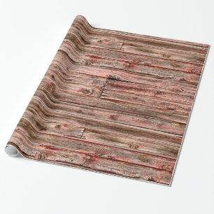 red barn wood wrapping paper