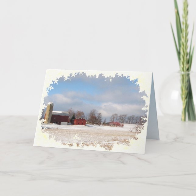 Red Barns Christmas Holiday Card (Front)