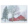 Red Barns in a Snowy Wonderland Tissue Paper