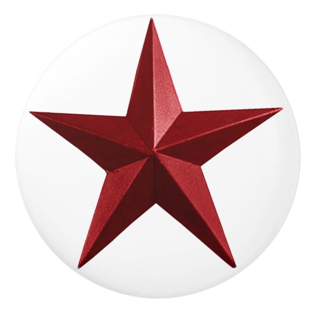 Red Barnstar Round Knob (Front)