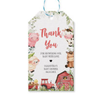 Red Barnyard Farm Baby Shower Favor Tags