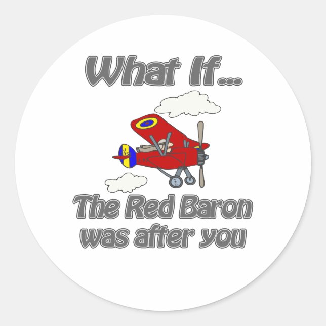 Red Baron Classic Round Sticker (Front)
