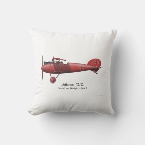 Red Baron Manfred von Richthofen German Flying Ace Throw Pillow