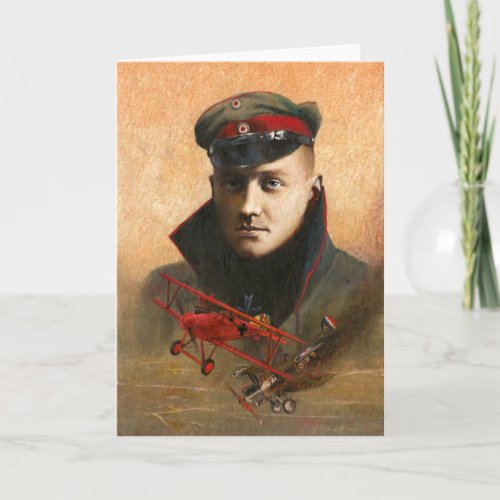 Red Baron Portrait Greetings Card