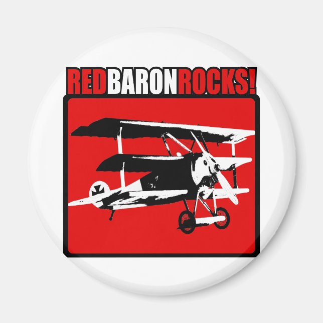 Red Baron Rocks! Magnet (Front)