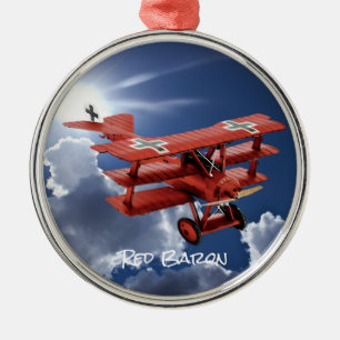 Red Baron's Fokker Triplane Metal Ornament