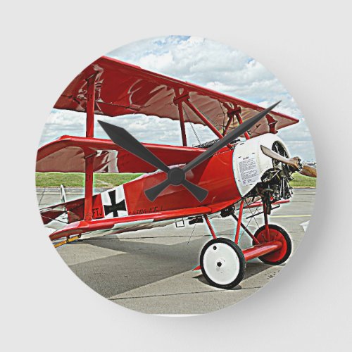 Red Barons triplane Round Clock