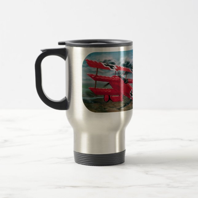 Red Baron's World War One Triplane Travel Mug (Left)