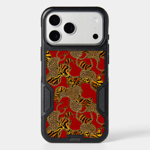 Red Baroque Glam Animal Print With Chains  iPhone 17 Pro Max Case