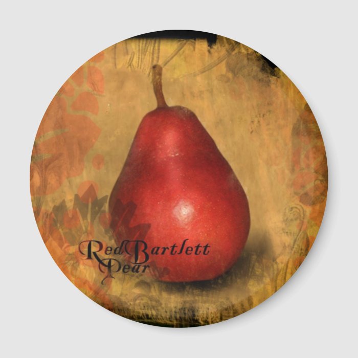 Red Bartlett Pear Fridge Magnets