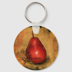 Red Bartlett Pear Keychain