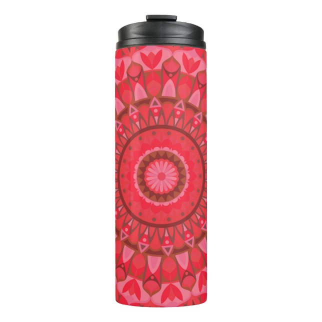 Red Base Mandala Thermal Tumbler (Front)