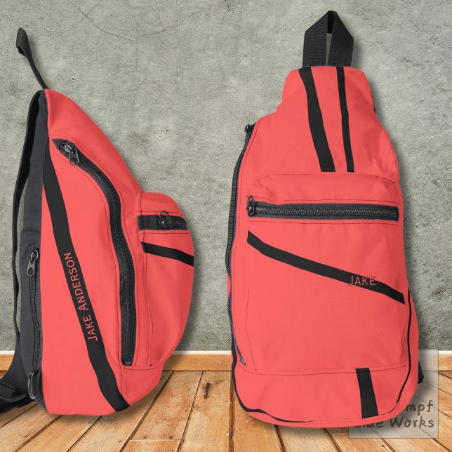 Red Base with Back Lines and Name Sling Bag (Creator Uploaded)