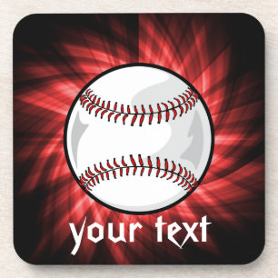 Red Baseball Beverage Coaster