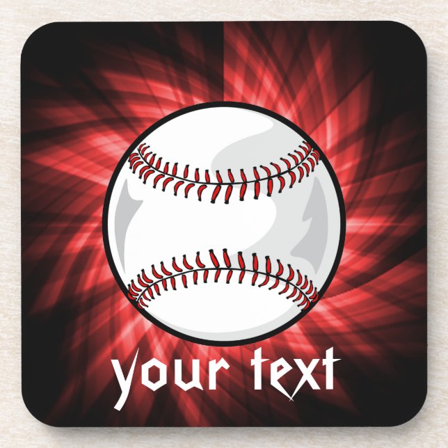 Red Baseball Beverage Coaster (Front)