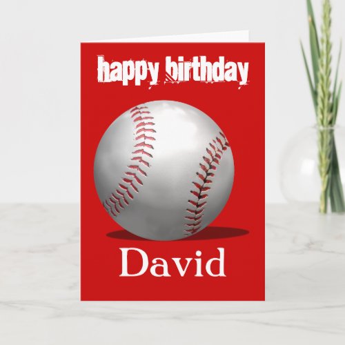 Red Baseball Birthday Card