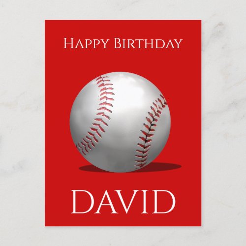 Red Baseball Birthday Kids Sports Postcard