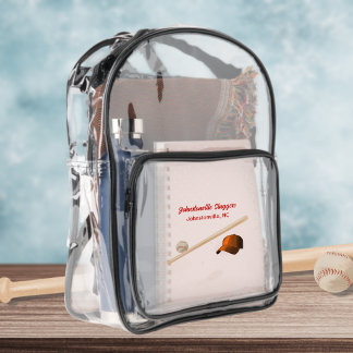 Red Baseball Cap Clear Backpack