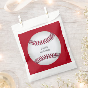 Red Baseball Custom Favor Bag