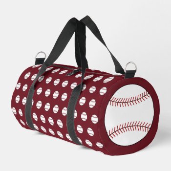 Red Baseball Duffel Bag by suncookiez at Zazzle