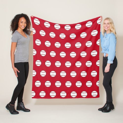 Red Baseball Fleece Blanket