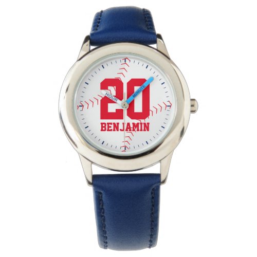 Red Baseball Jersey Number Watch