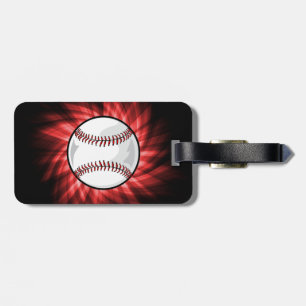 Red Baseball Luggage Tag