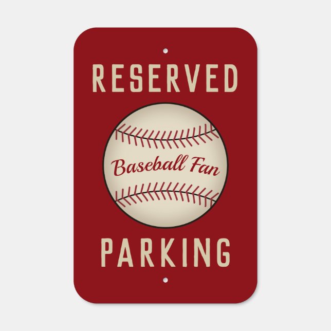  Red Baseball Metal Sign Art (Front)