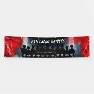 Red Baseball Softball Dugout Banner Sports Team