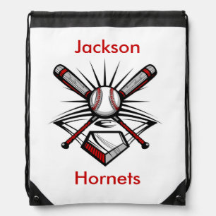 Red Baseball Softball Personalized Backpack
