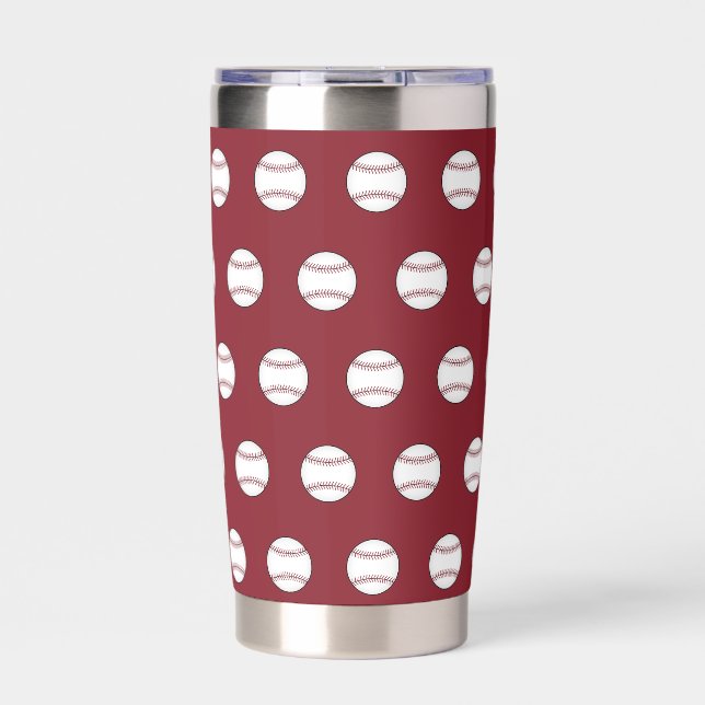 Red Baseball Thermal Tumbler  (Front)