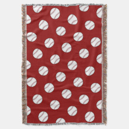 Red Baseball Throw Blanket