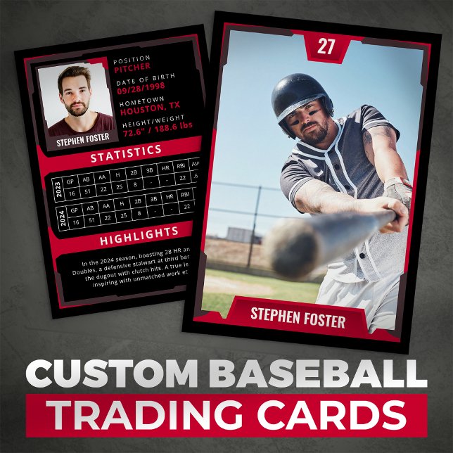 Red Baseball Trading Card - Player Profile (Creator Uploaded)