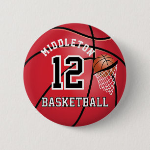 Red Basketball 🏀 and Hoop   DIY Text  Button