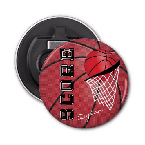 Red Basketball and Net Bottle Opener