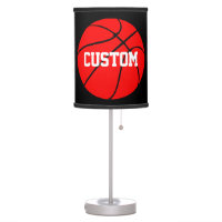 Red Basketball Custom Team or Player Name Sports Table Lamp