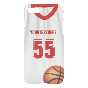 Red Basketball Dress Name Number Iphone Se/8/7 Case by zlatkocro at Zazzle