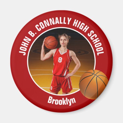 Red Basketball Player High School Photo
