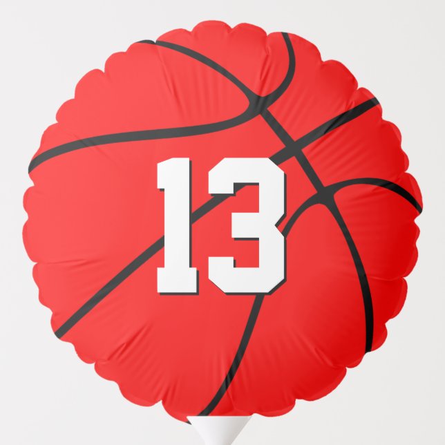 Red Basketball Team Party / Player Birthday Sports Balloon (Back)