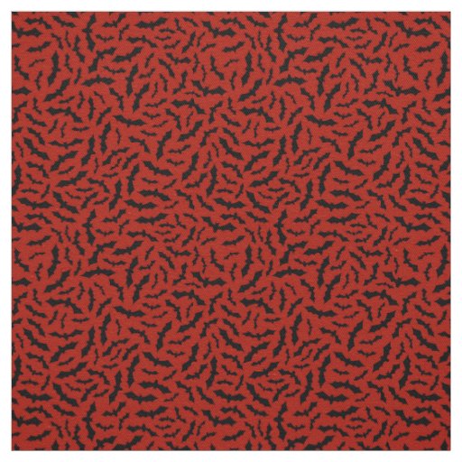 Red Bat Happy Halloween Modern Fabric