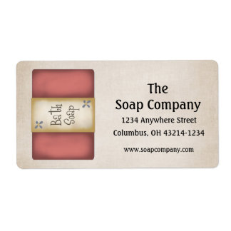 Red Bath Soap Return Address Labels