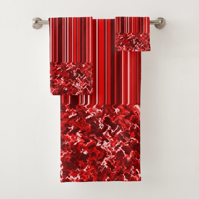 Red Bath Towel Set (Insitu)