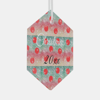 Red Bauble Christmas Design Glass Ornament